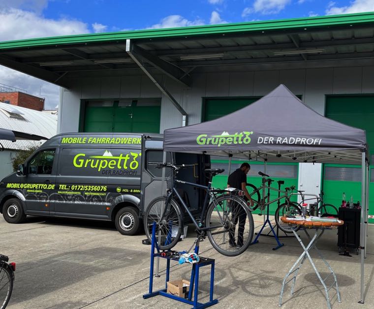 Reparatur Ihres Fahrrads bei Ihnen Zuhause mit der mobilen Fahrradwerkstatt von Grupetto in Leipzig